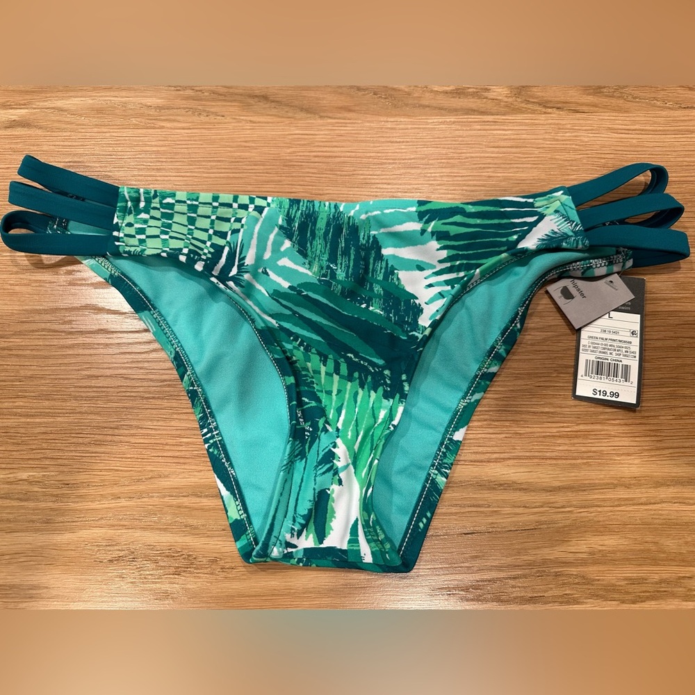 Mossimo for Target Green and White Tropical Bikini Bottom